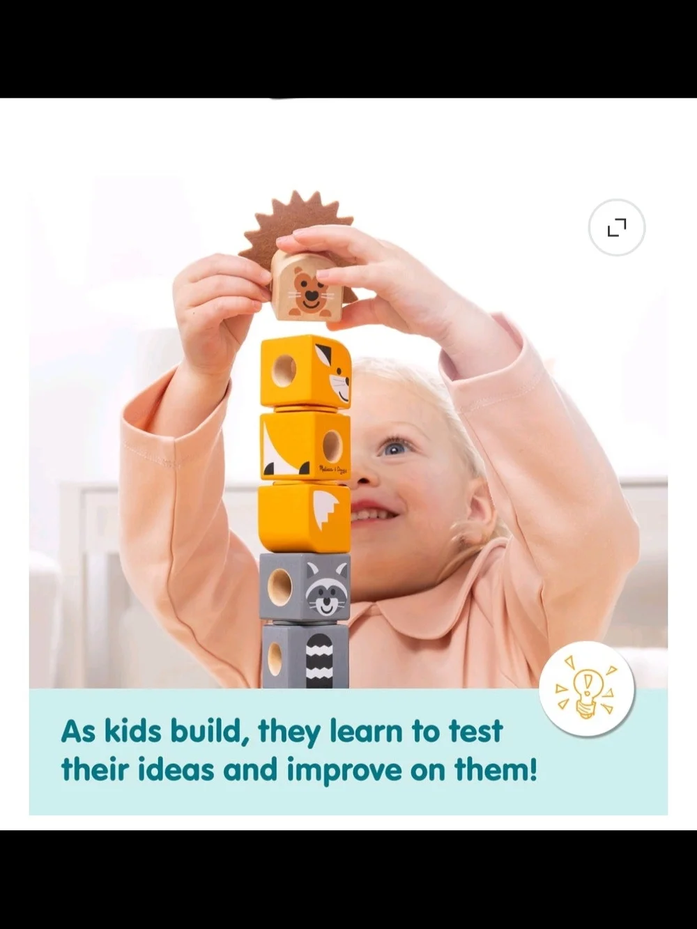 Melissa & Doug Blockables Woodland Friends - Orange & Gray